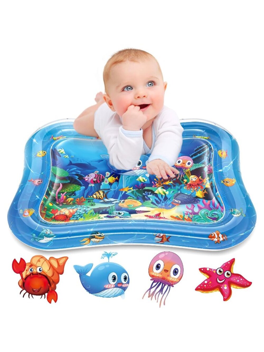 New Inflatable Tummy Time Water Mat, Baby Sensory Toys 3-24 Months